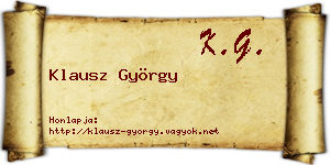 Klausz György névjegykártya